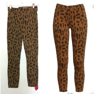 L’Agence Margot High-Rise Ankle Skinny Leopard-Print Jeans- Size 24 New
